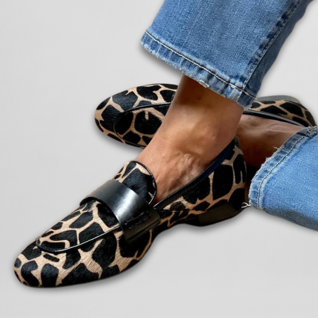 FELINA | Mocasines con estampado leopardo
