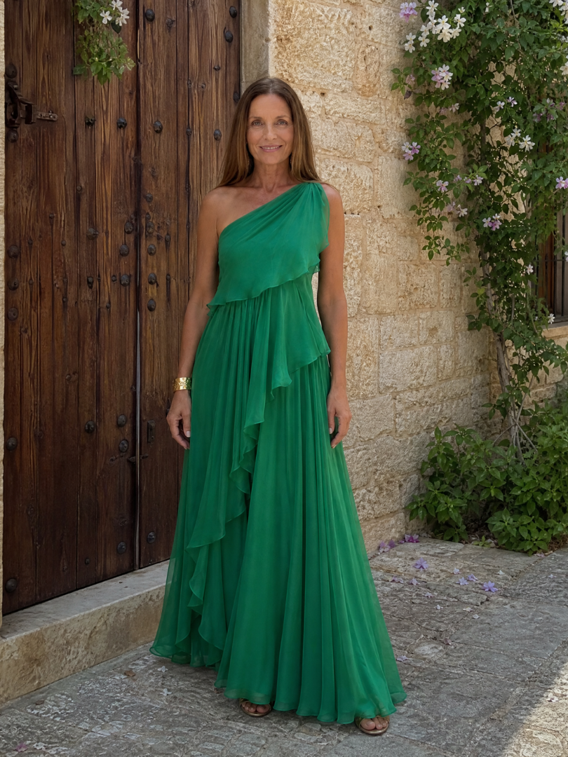 Talia | Vestido largo con volantes en cascada