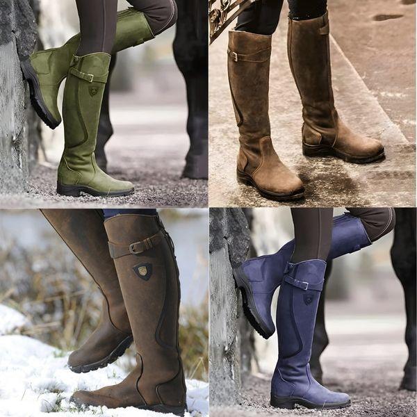 Evelyn | Botas de montar de cuero impermeables