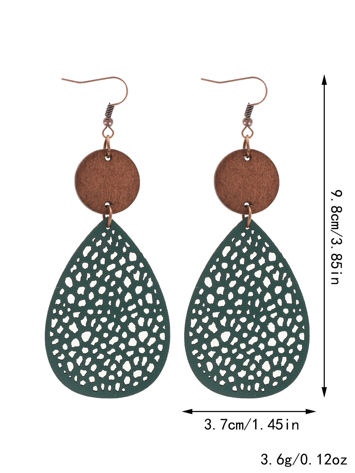 Eliana - Pendientes de cuero de PU ahuecados de estilo vintage