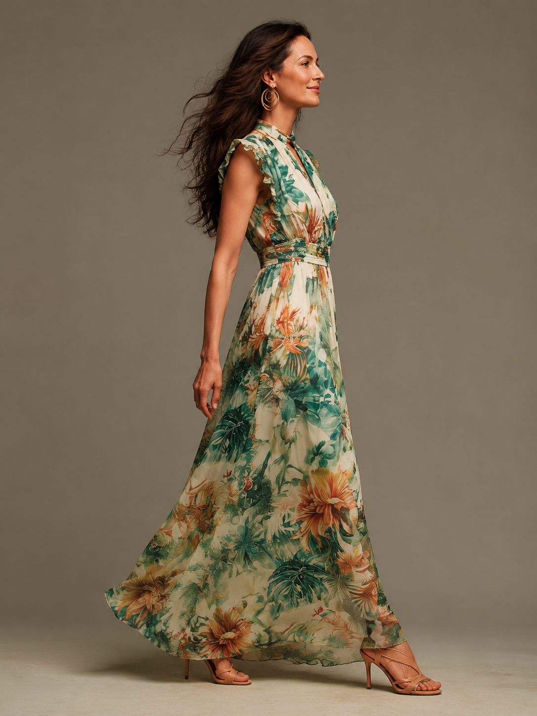 gracia | Gasa tropical pintada