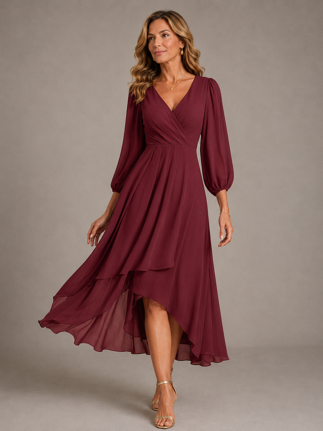 MIA™ | Elegante vestido largo con cuello en V