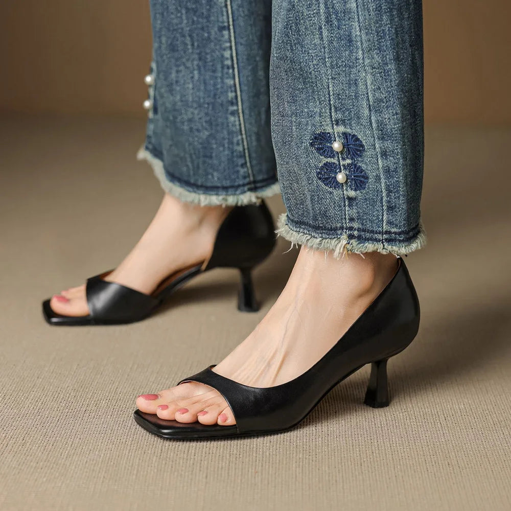 tacones de cuero valentina