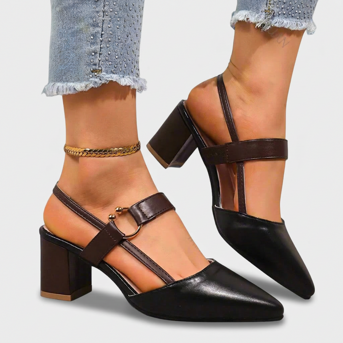 Tacones de bloque para mujer: imagen de soporte elegante y cómoda