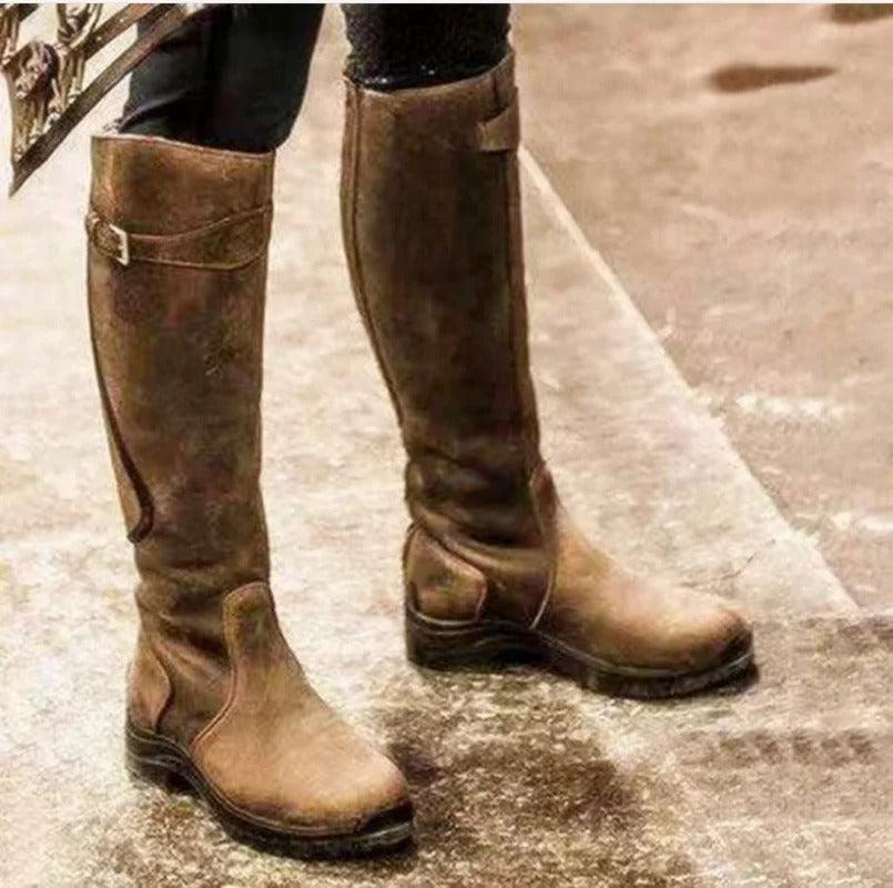 Evelyn | Botas de montar de cuero impermeables