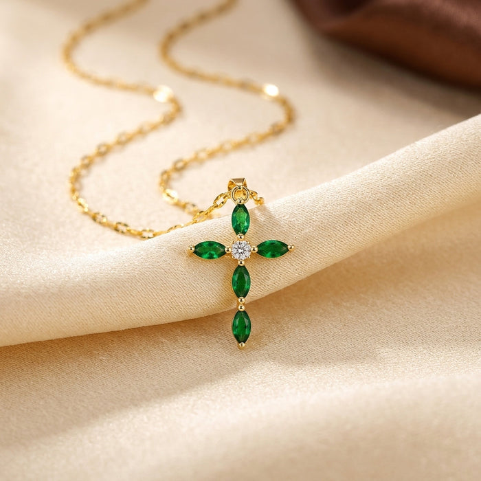 Collar de Cruz Marquesa Marquise Oro