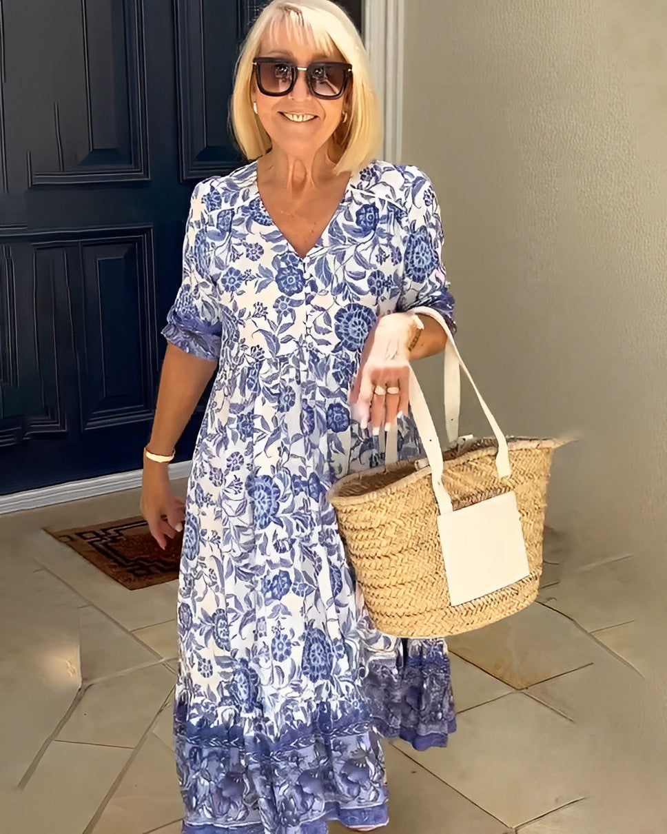 Candice | Elegante cuello en V floral