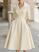 Karen – Elegante vestido de satén con efecto cruzado