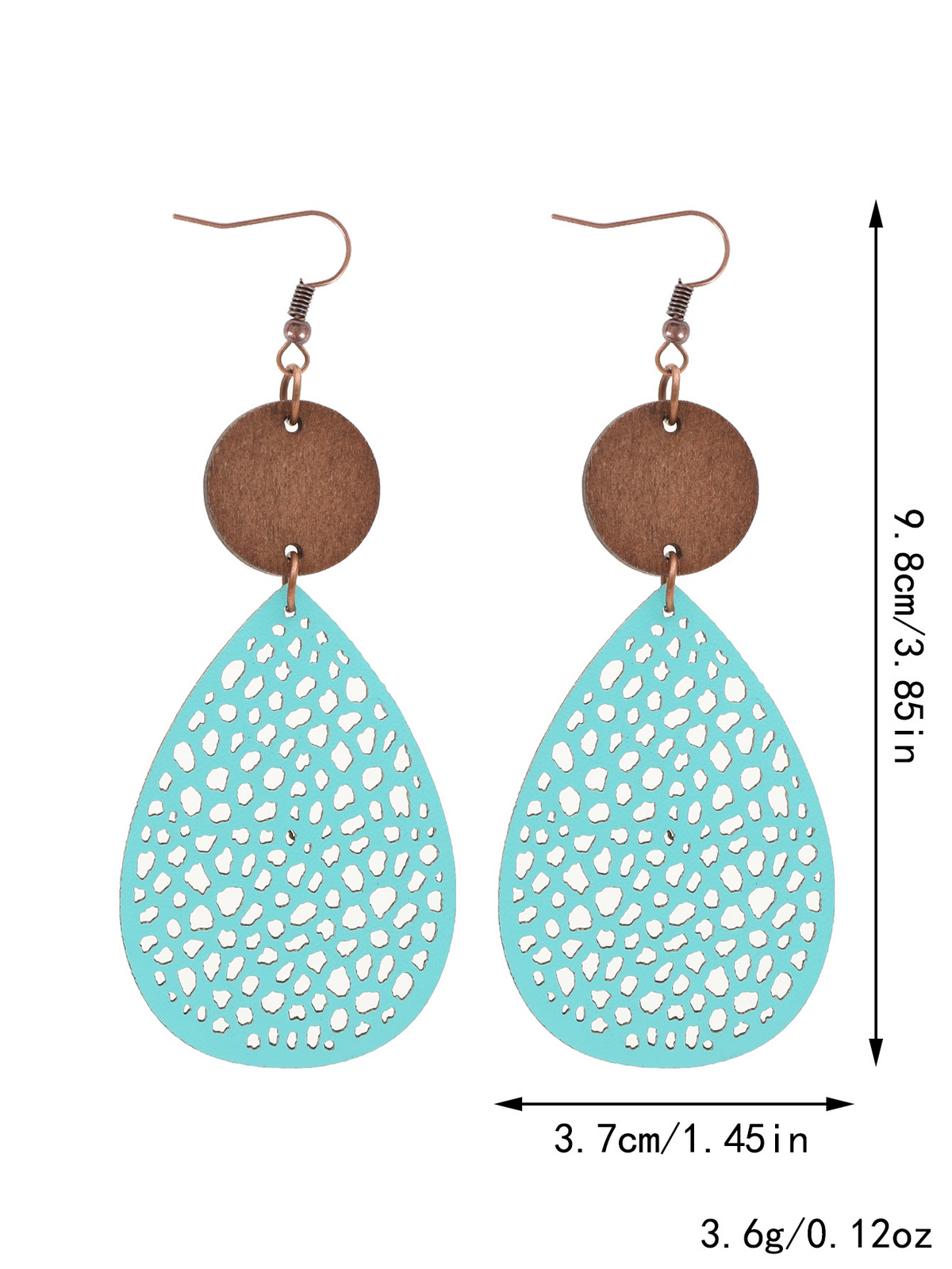 Eliana - Pendientes de cuero de PU ahuecados de estilo vintage