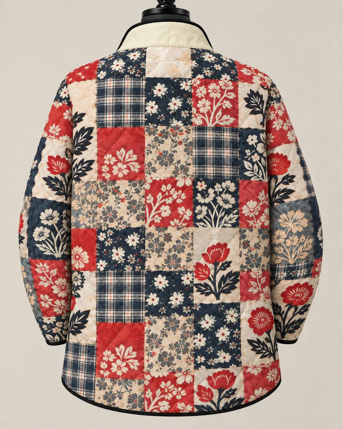 Adelaide | Chaqueta acolchada de patchwork con estampado floral heritage