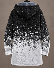 Celeste | Chaqueta monocromática de lunares con capucha