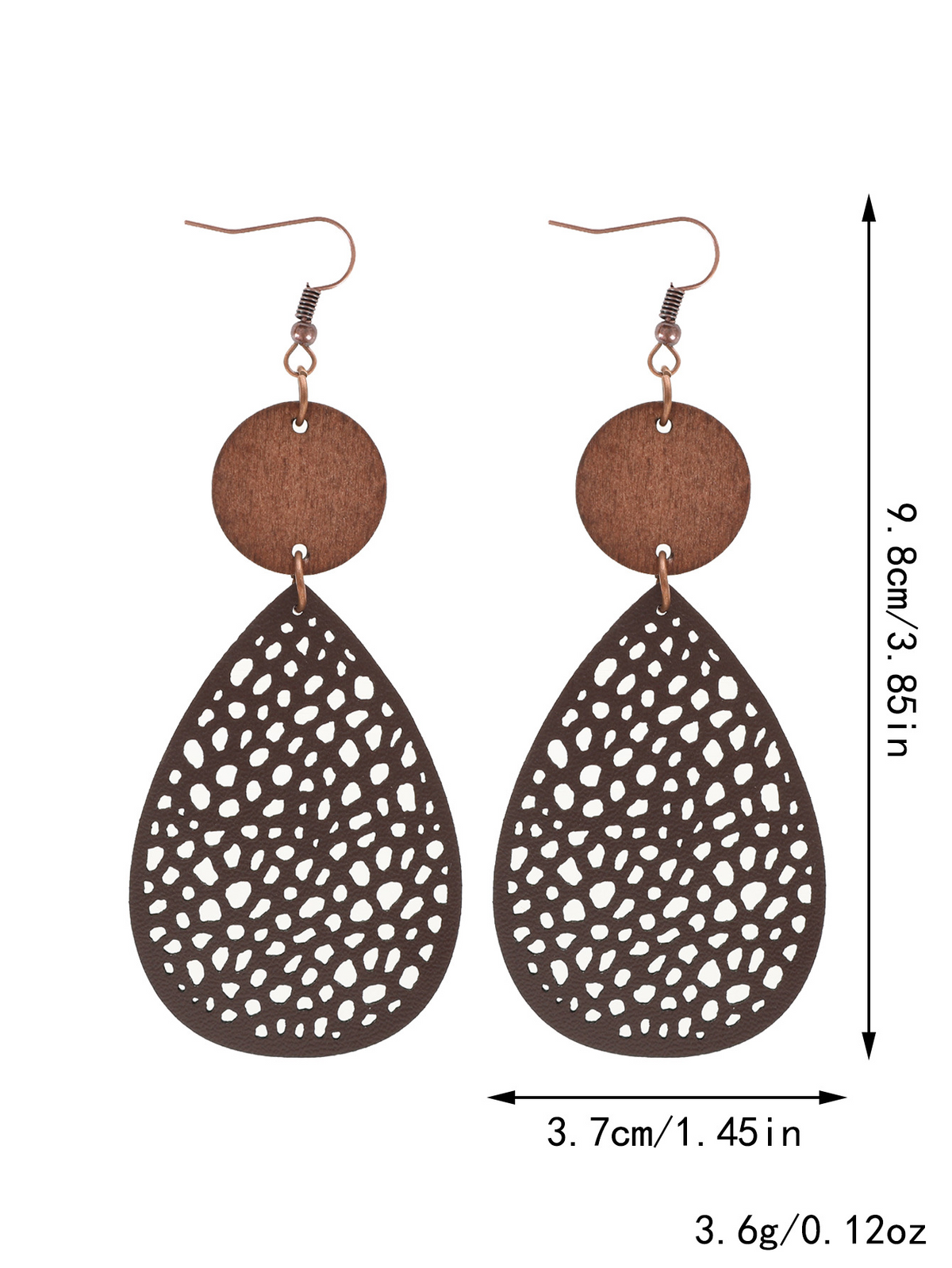 Eliana - Pendientes de cuero de PU ahuecados de estilo vintage