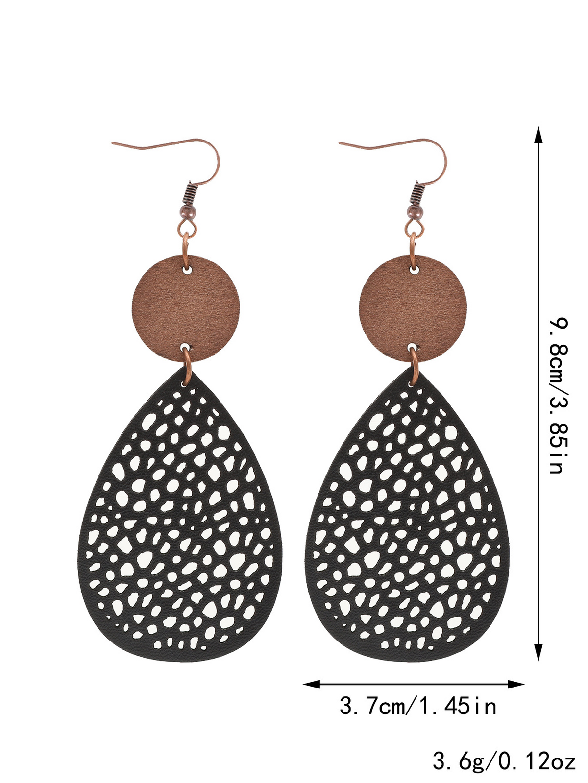 Eliana - Pendientes de cuero de PU ahuecados de estilo vintage