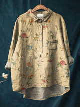 Mariah | Camisa casual con estampado floral vintage