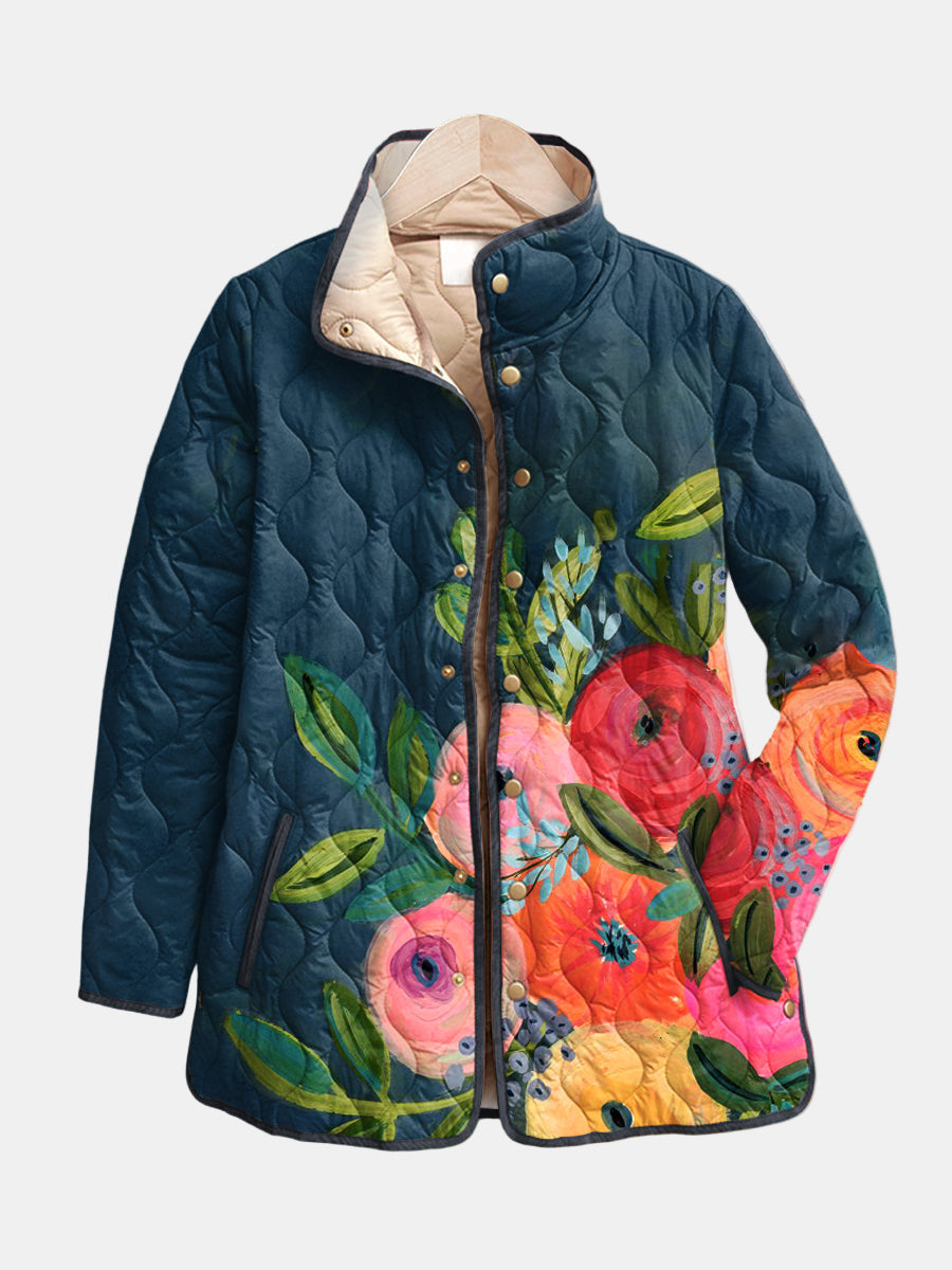 Amaya | Chaqueta acolchada vintage con estampado floral
