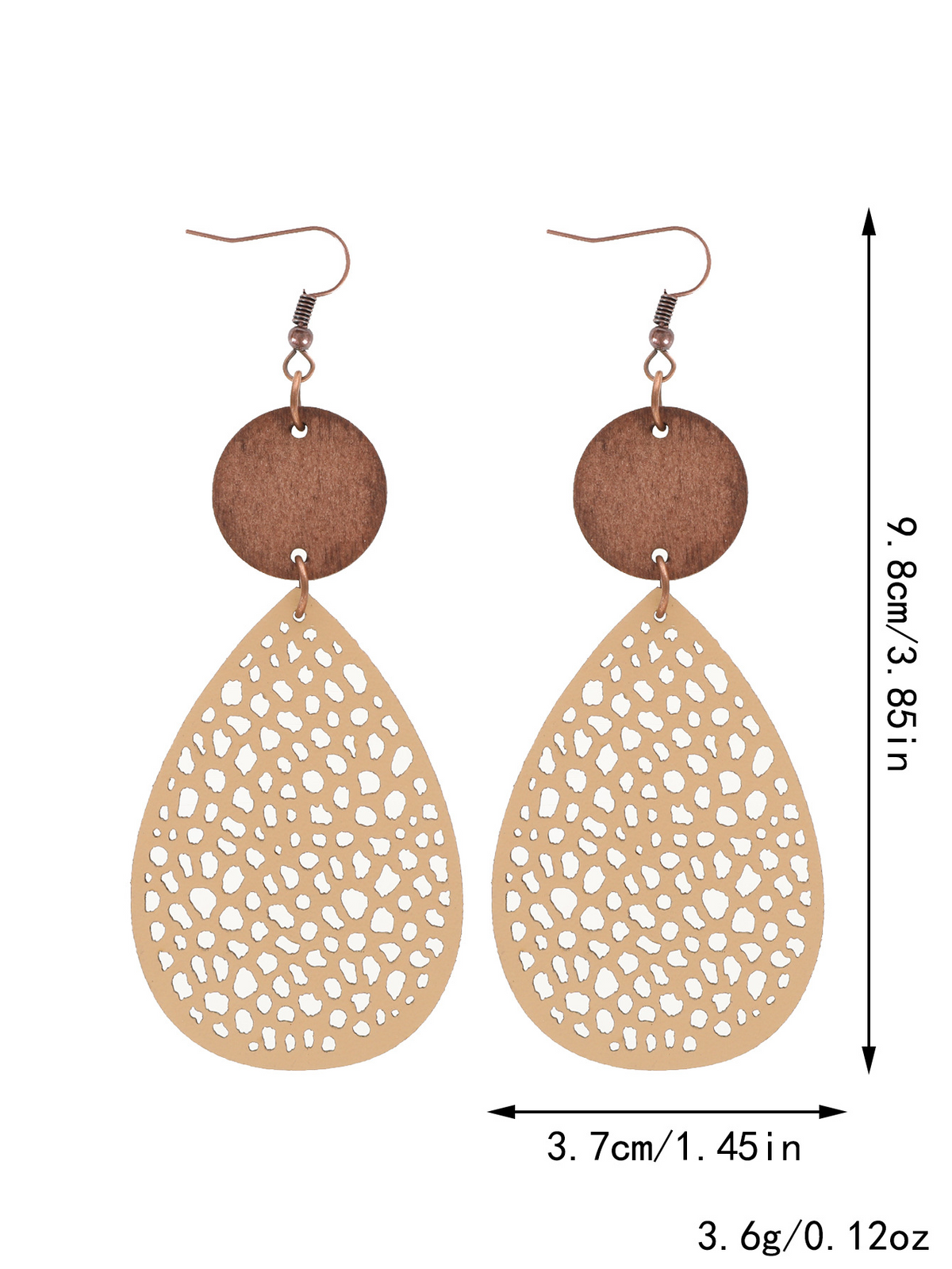 Eliana - Pendientes de cuero de PU ahuecados de estilo vintage