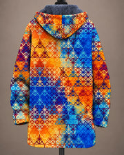 Serena | Chaqueta de mosaico multicolor con capucha