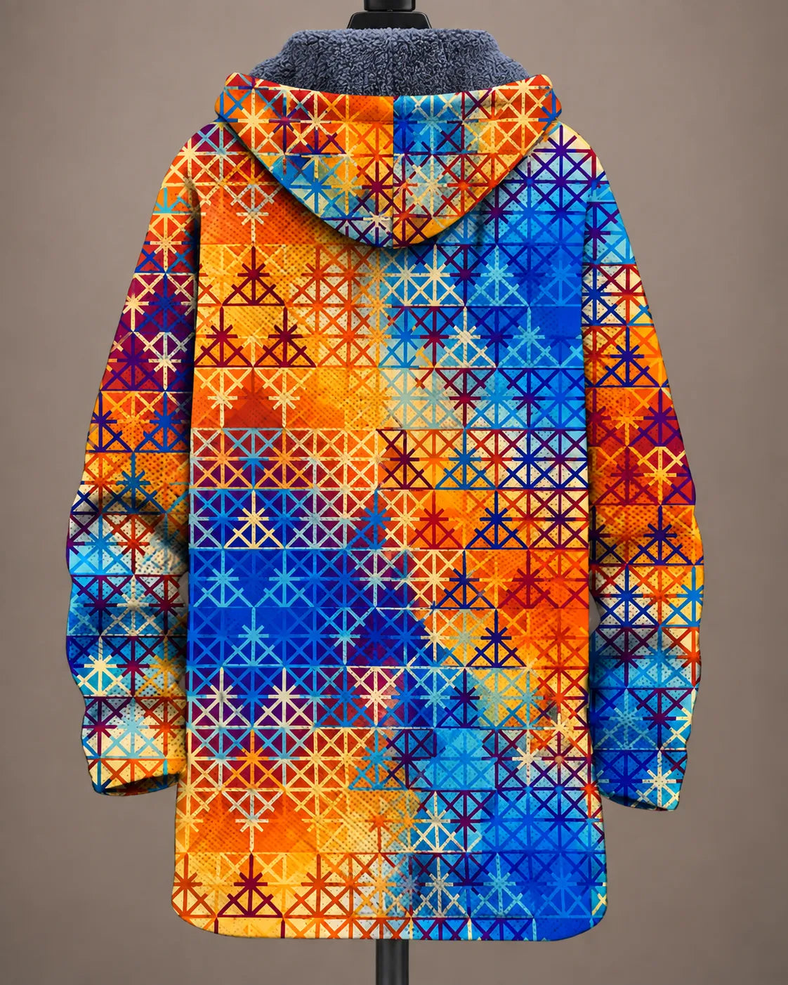 Serena | Chaqueta de mosaico multicolor con capucha