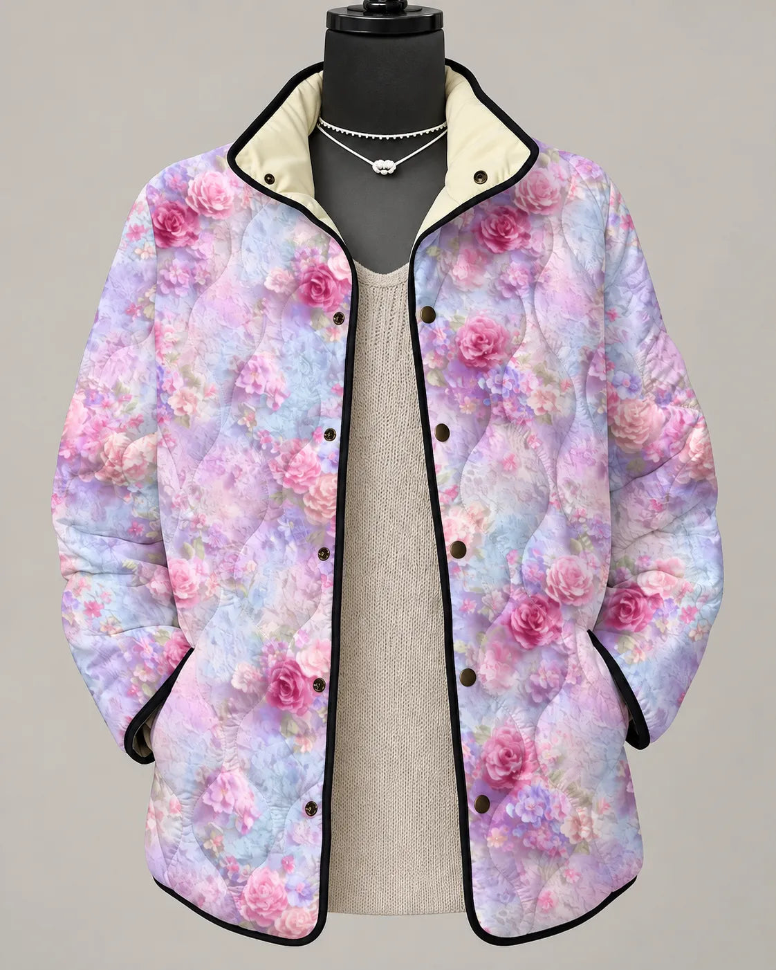 Rosalie | Chaqueta acolchada con estampado de rosas