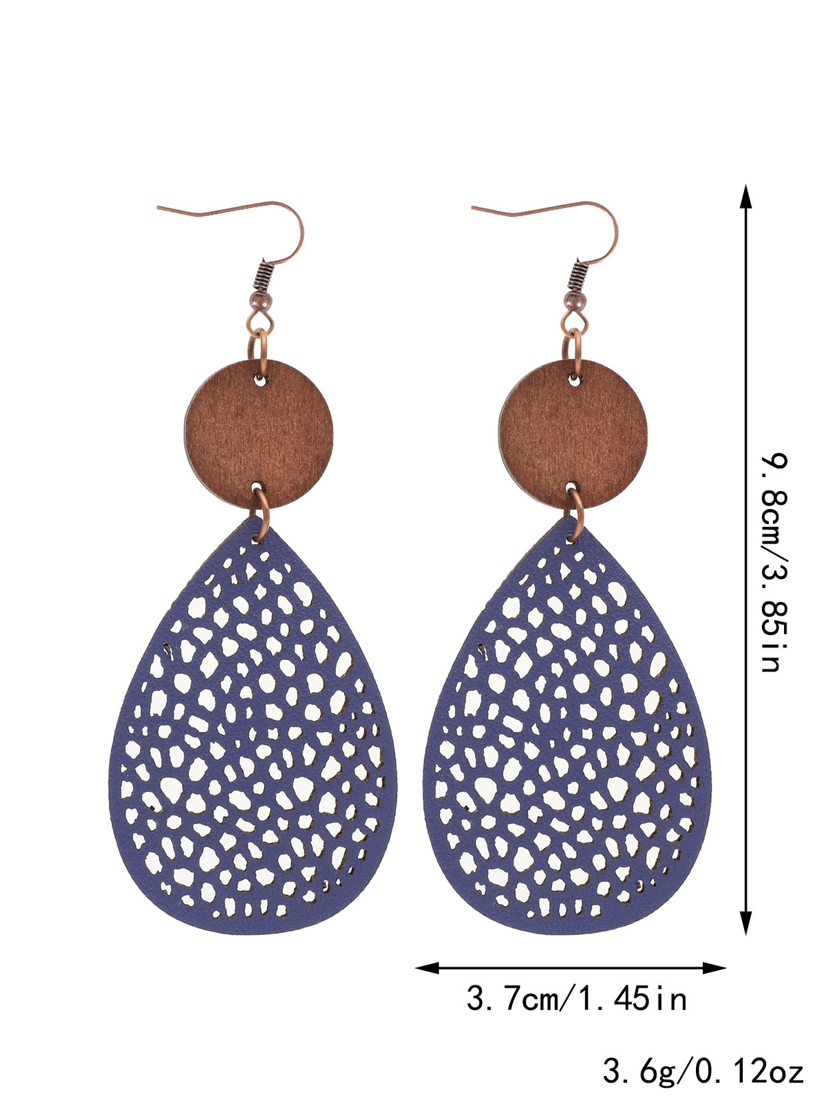 Eliana - Pendientes de cuero de PU ahuecados de estilo vintage