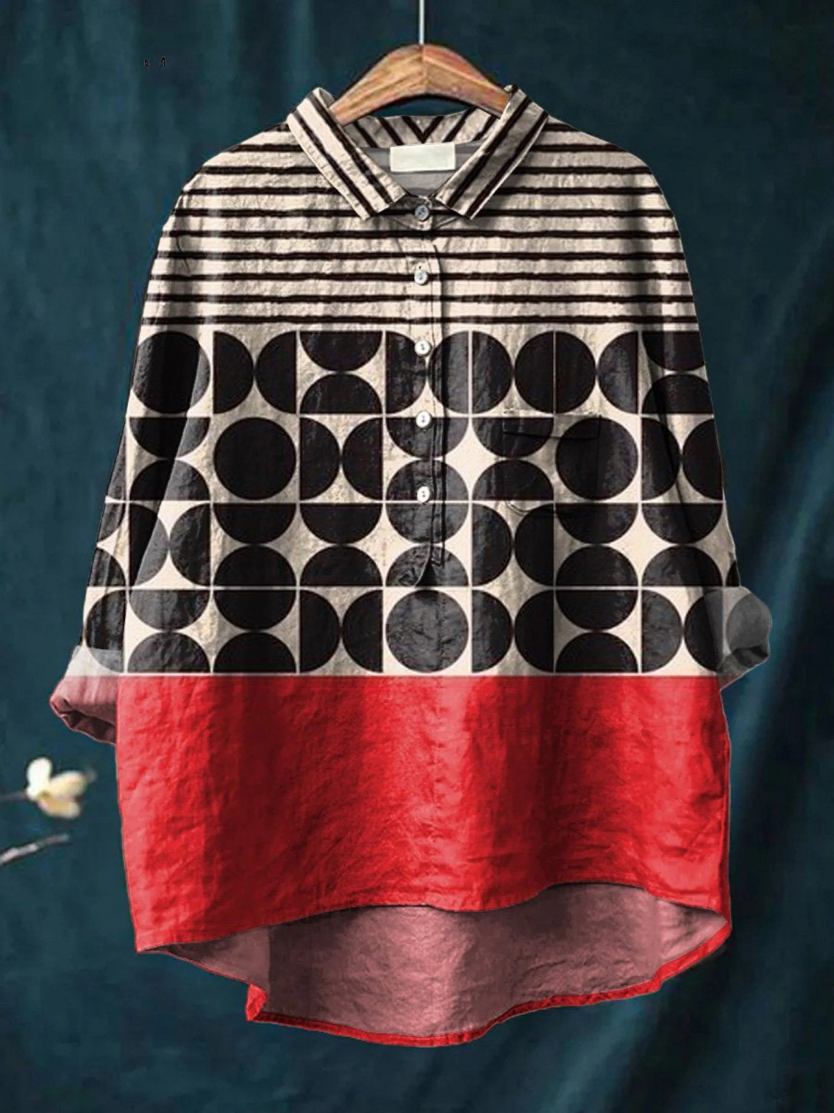 Tessa | Camisa informal con estampado geométrico artístico