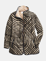 Inaya | Chaqueta acolchada retro con estampado circular dibujado a mano