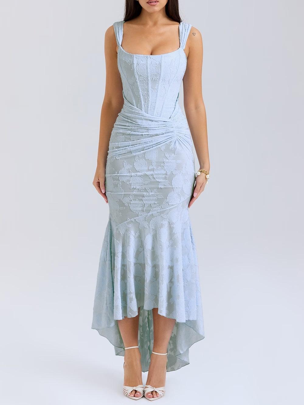Selina | Vestido midi rubio de corte sirena