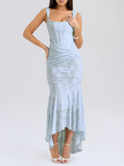 Selina | Vestido midi rubio de corte sirena