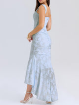 Selina | Vestido midi rubio de corte sirena