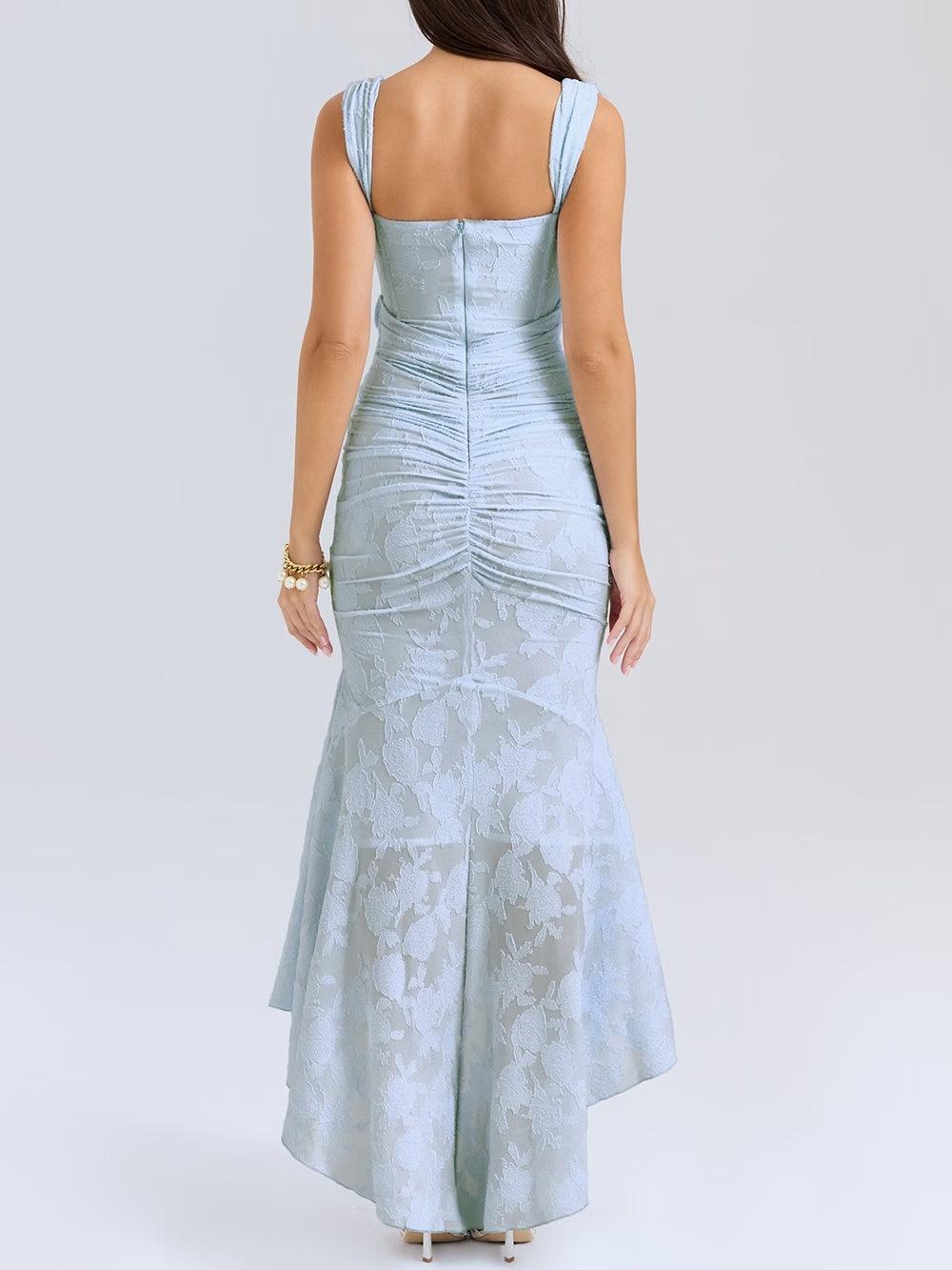 Selina | Vestido midi rubio de corte sirena