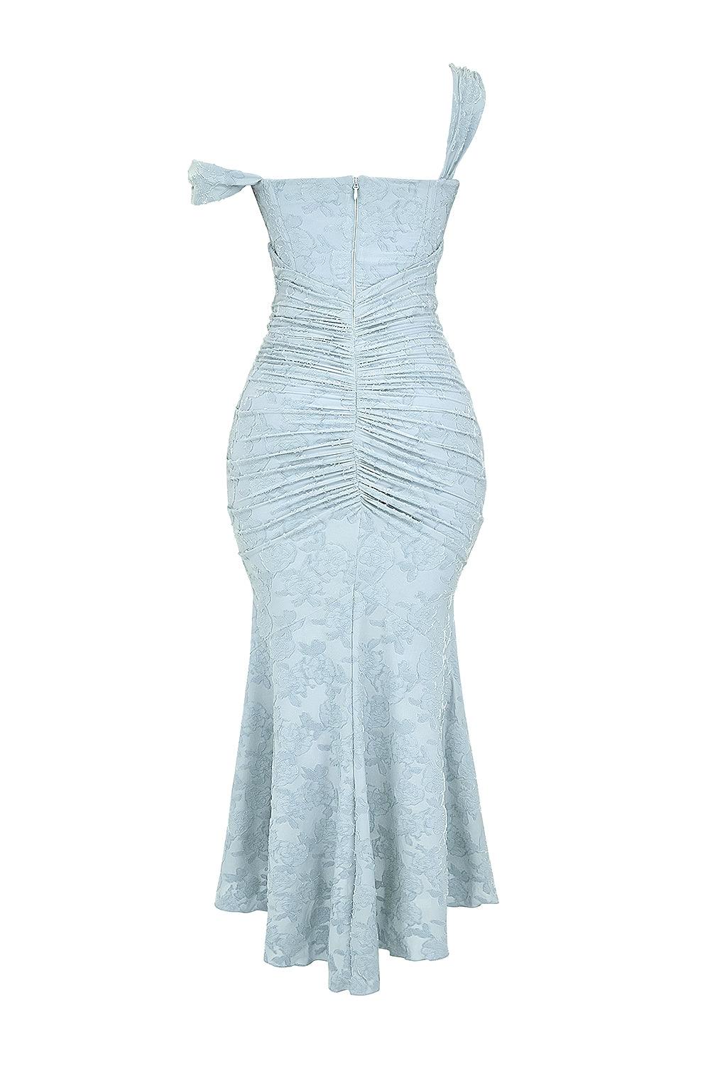 Selina | Vestido midi rubio de corte sirena