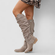 Georgiana | Botas western hasta la rodilla con caña fruncida