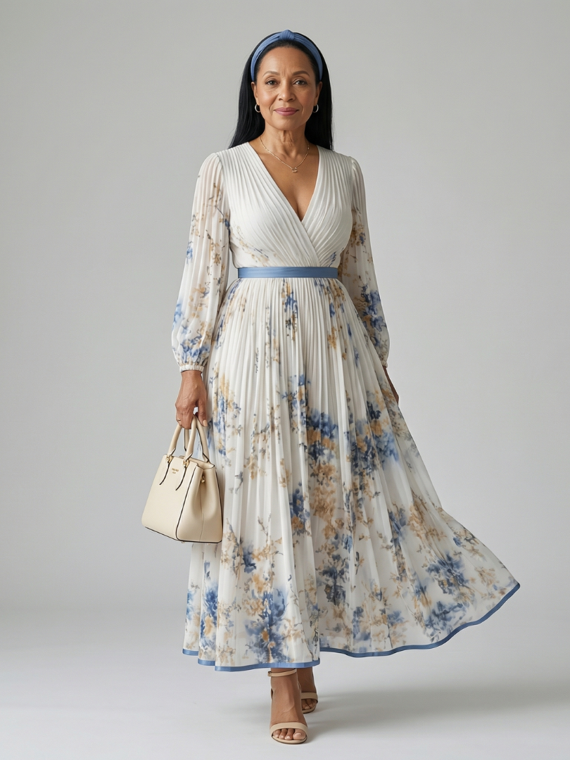 Riel | vestido midi con plisado