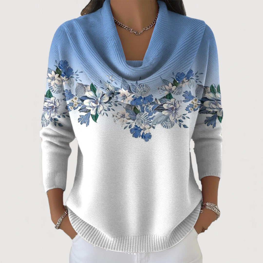 Alba | Jersey de punto canalé floral