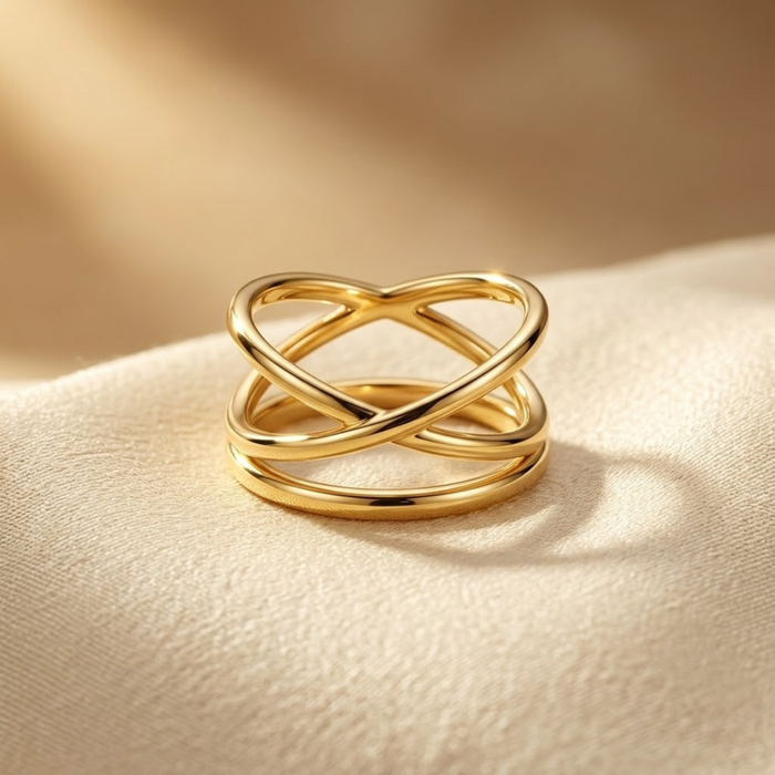 Anillo de envoltura minimalista dorado