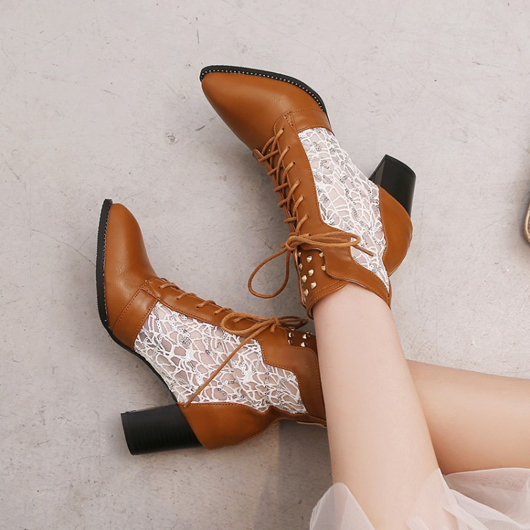 Willow - Botas de media pantorrilla victoriana elegancia
