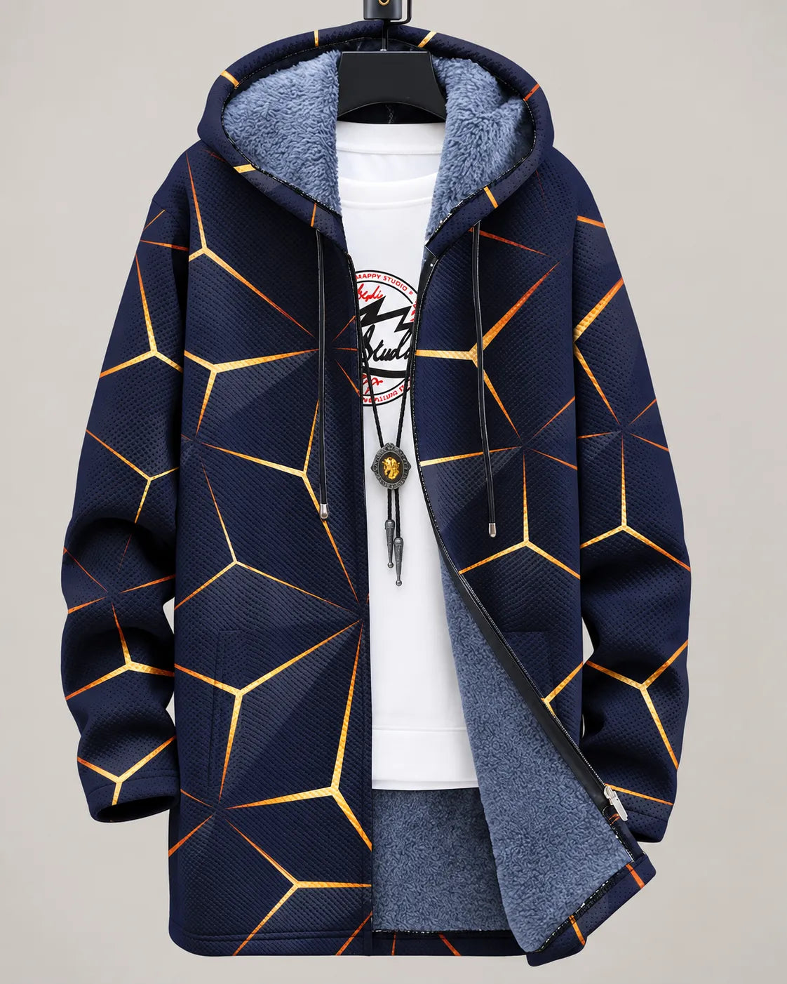 Celestine | Chaqueta geométrica con capucha
