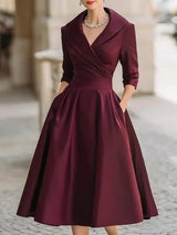 Karen – Elegante vestido de satén con efecto cruzado