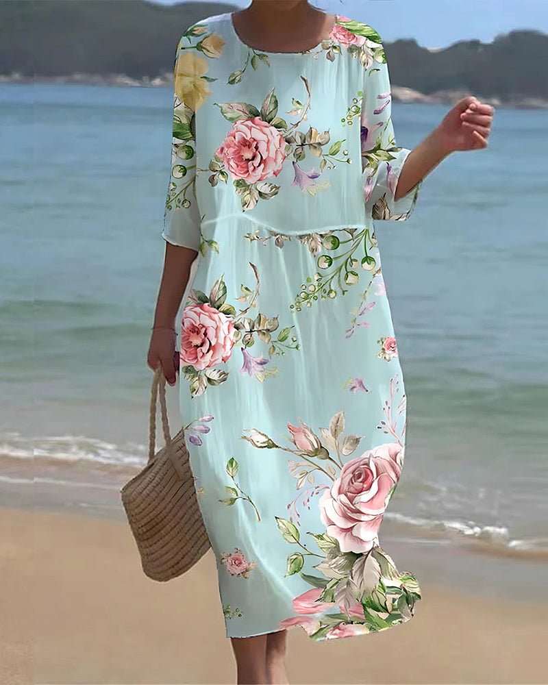 Zara | vestido de flores puesta de sol