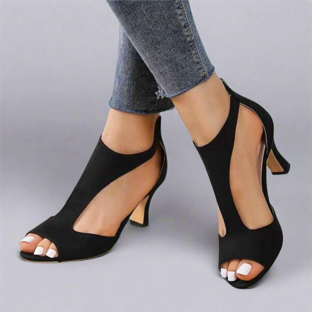 Bárbara | Tacones peep toe recortados