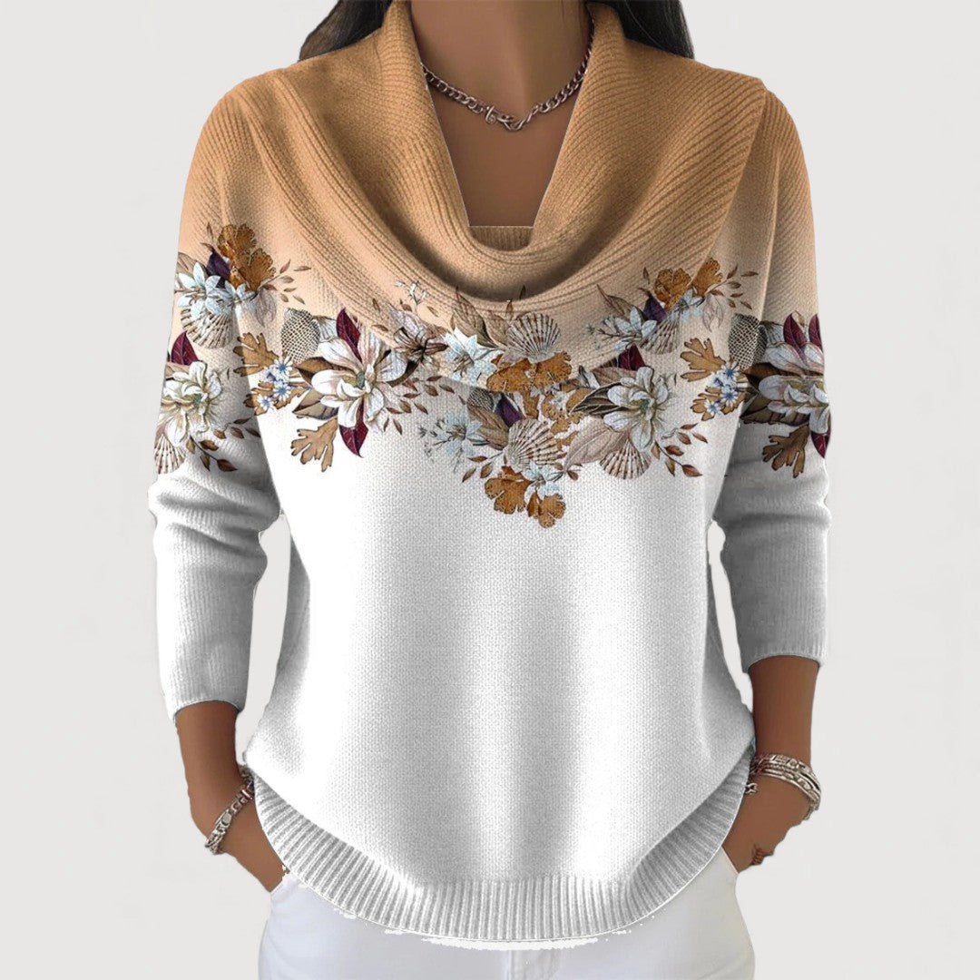 Alba | Jersey de punto canalé floral