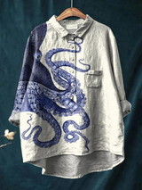 Elissa | Camisa casual con estampado de calamar gigante