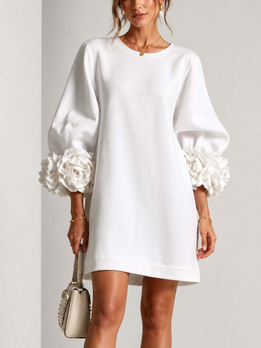 Zayna | Vestido elegante con mangas florales