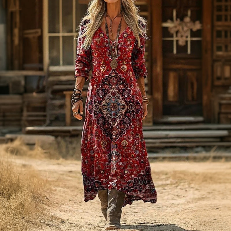Valerie - Vestido largo hasta el tobillo chic sin esfuerzo