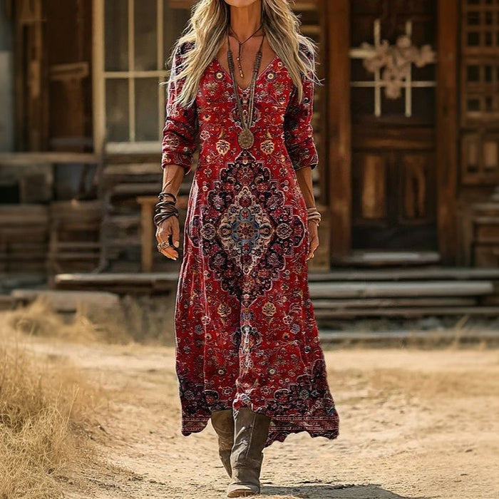 Valerie - Vestido largo hasta el tobillo chic sin esfuerzo