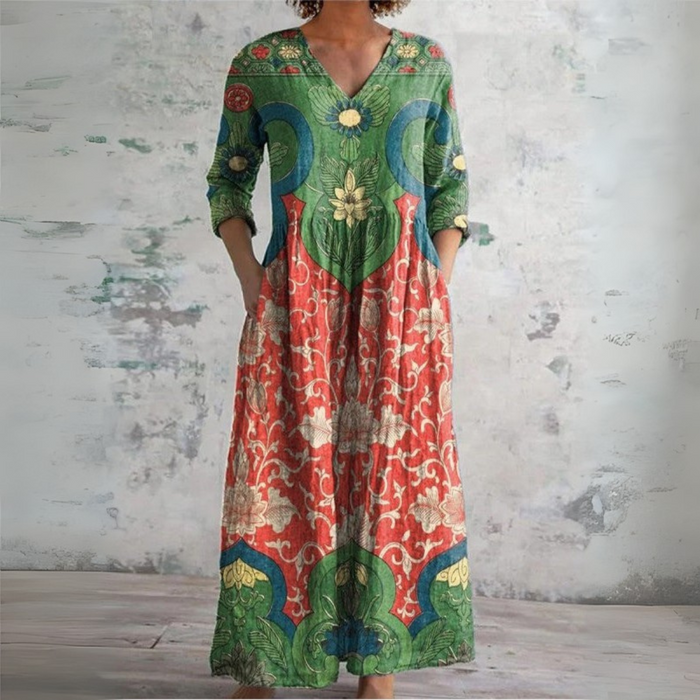 Sofía | Vestido maxi floral vintage