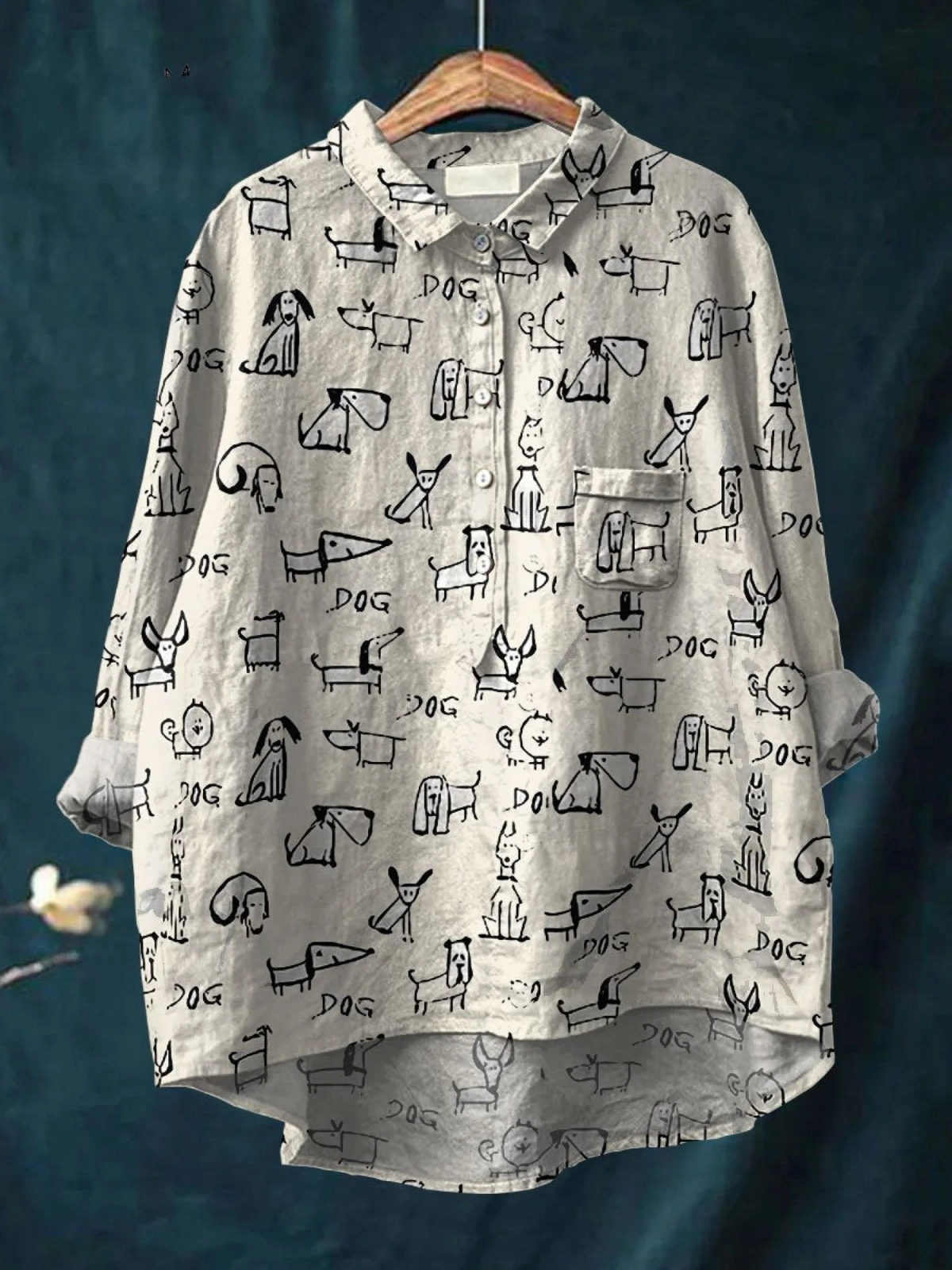 Faith | Camisa casual con estampado de perrito adorable