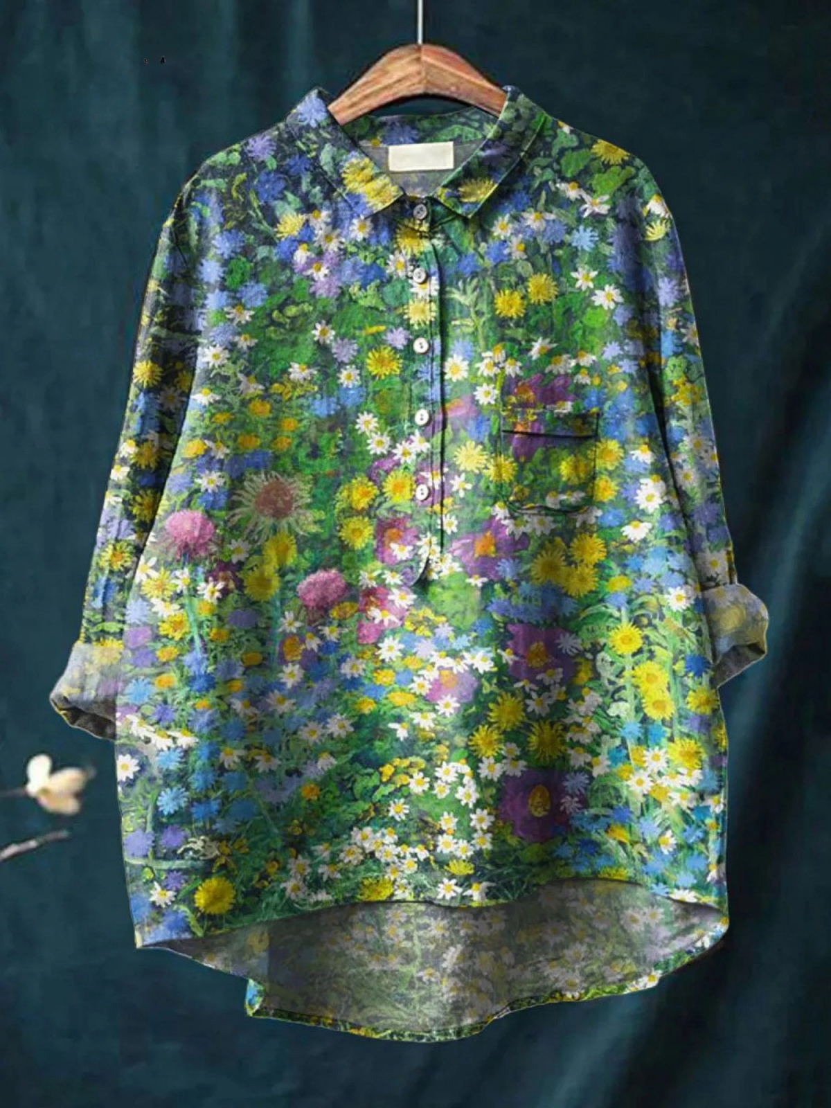 Emery | Camisa casual con estampado floral vintage
