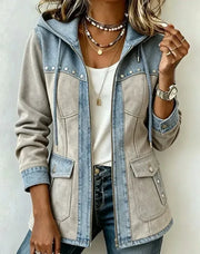 Lena – Chaqueta de patchwork con capucha