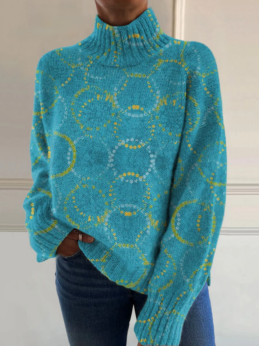Sofía | Cuello alto con estampado de arte de círculo